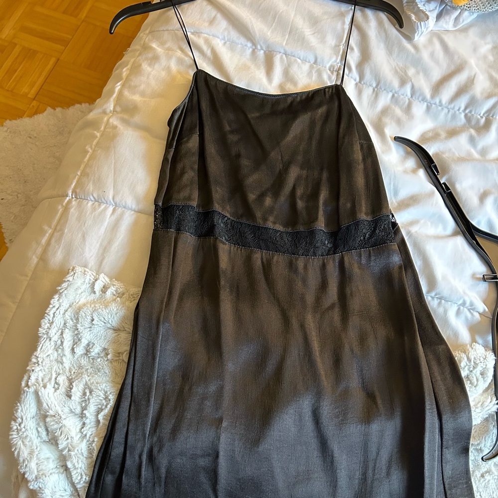Zara charcoal slip dress